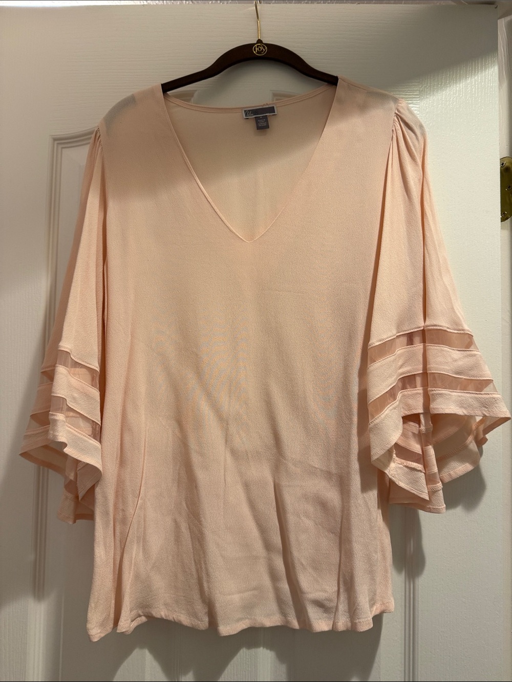 Chelsea28 Blush Pink V-Neck Flutter Sleeve Blouse